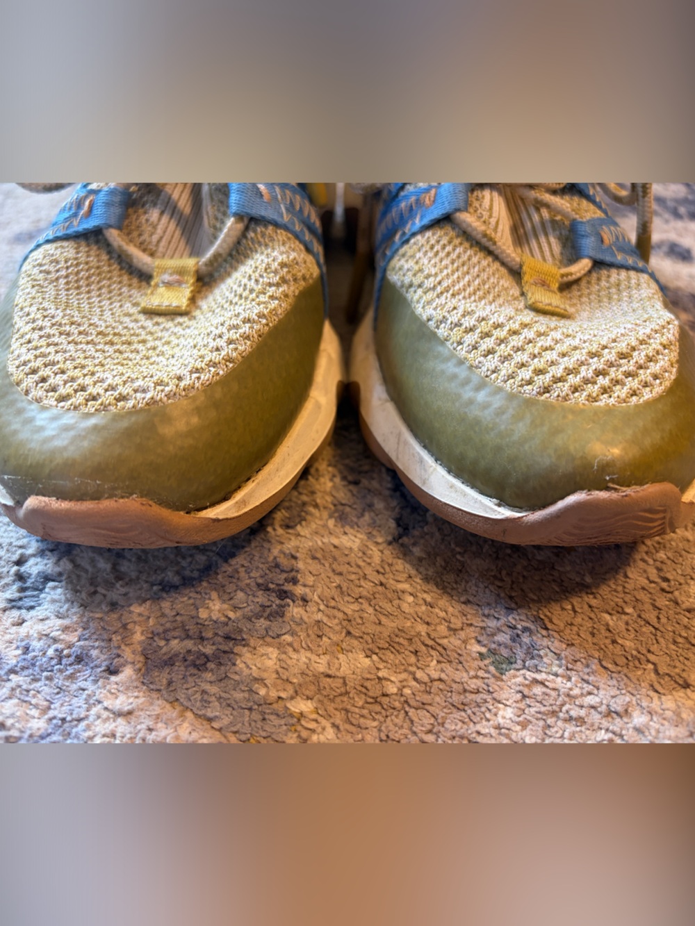 Madewell Women’s Olive Green and Blue Field Knit Lace-Up Sneakers - Picture 3 of 8